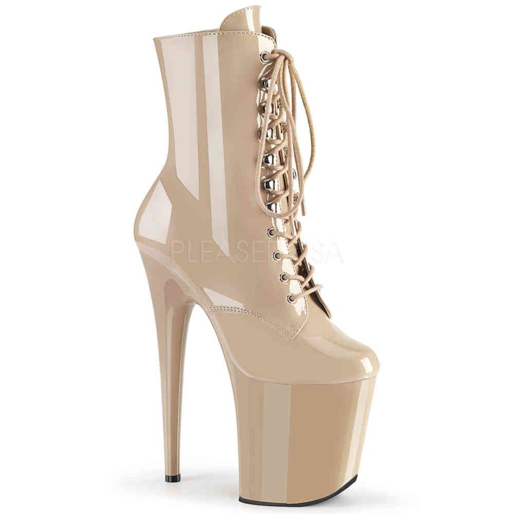 Pleaser - FLAMINGO1020 Bottes de plateforme, Pole dance chaussures - Chaussures de pole dance - Crème Product image